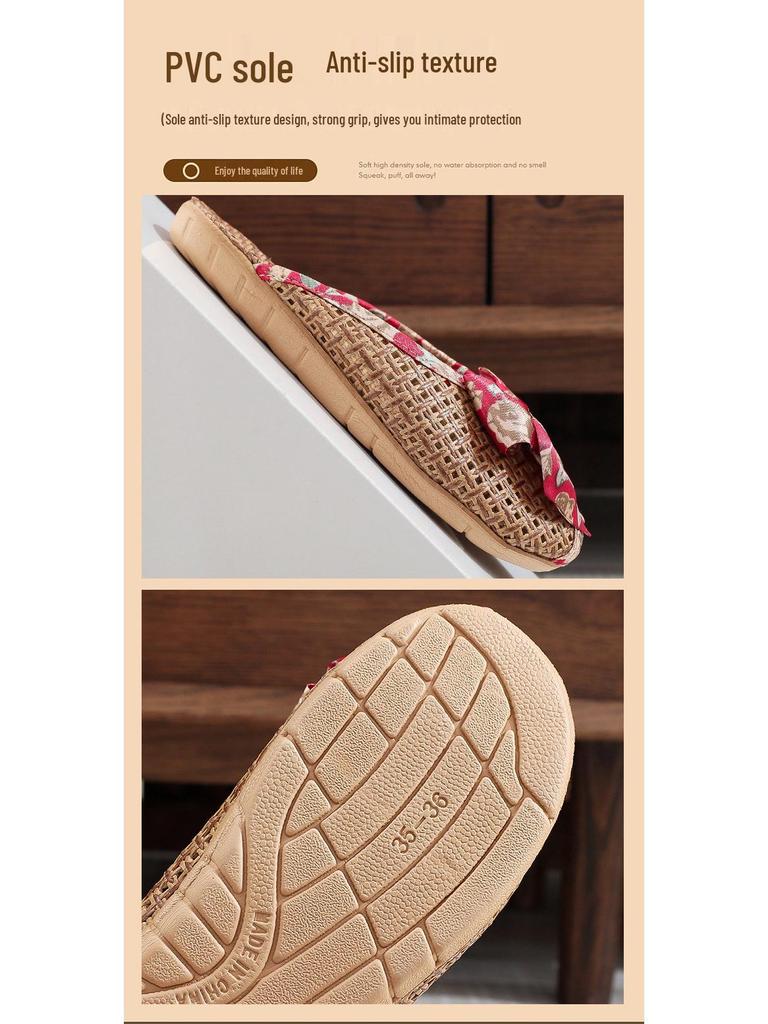 Rattan Summer Slippers: Breathable Indoor Footwear for Men & Women