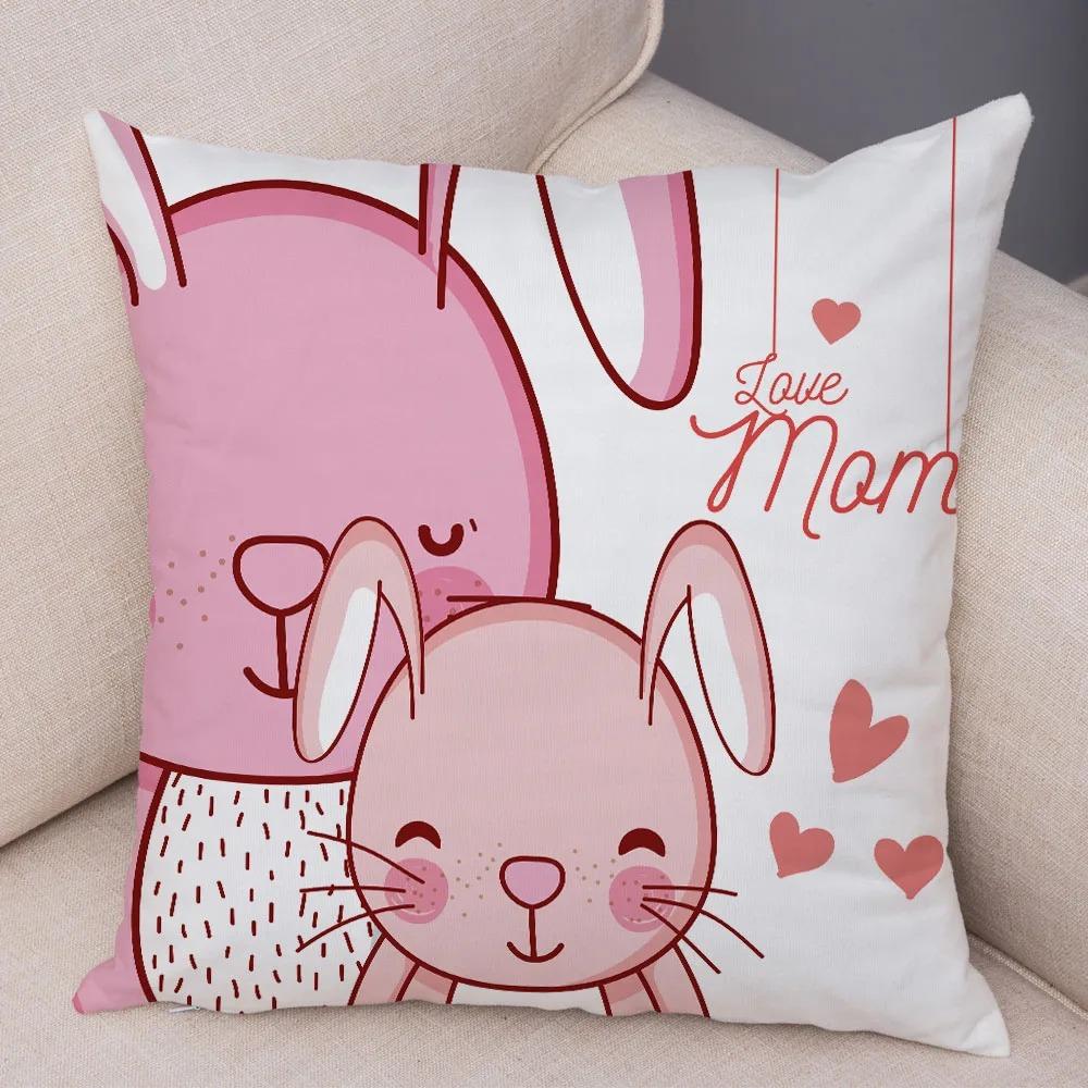 Cartoon Fox Rabbit Print Pillowcase Car Ornaments Office Living Room Home Pillowcase