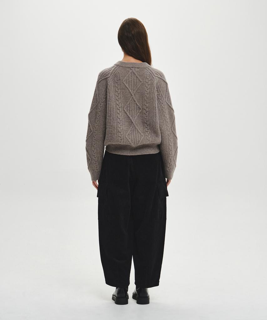 HELEMENT Women'S Cable Knit (Brown)