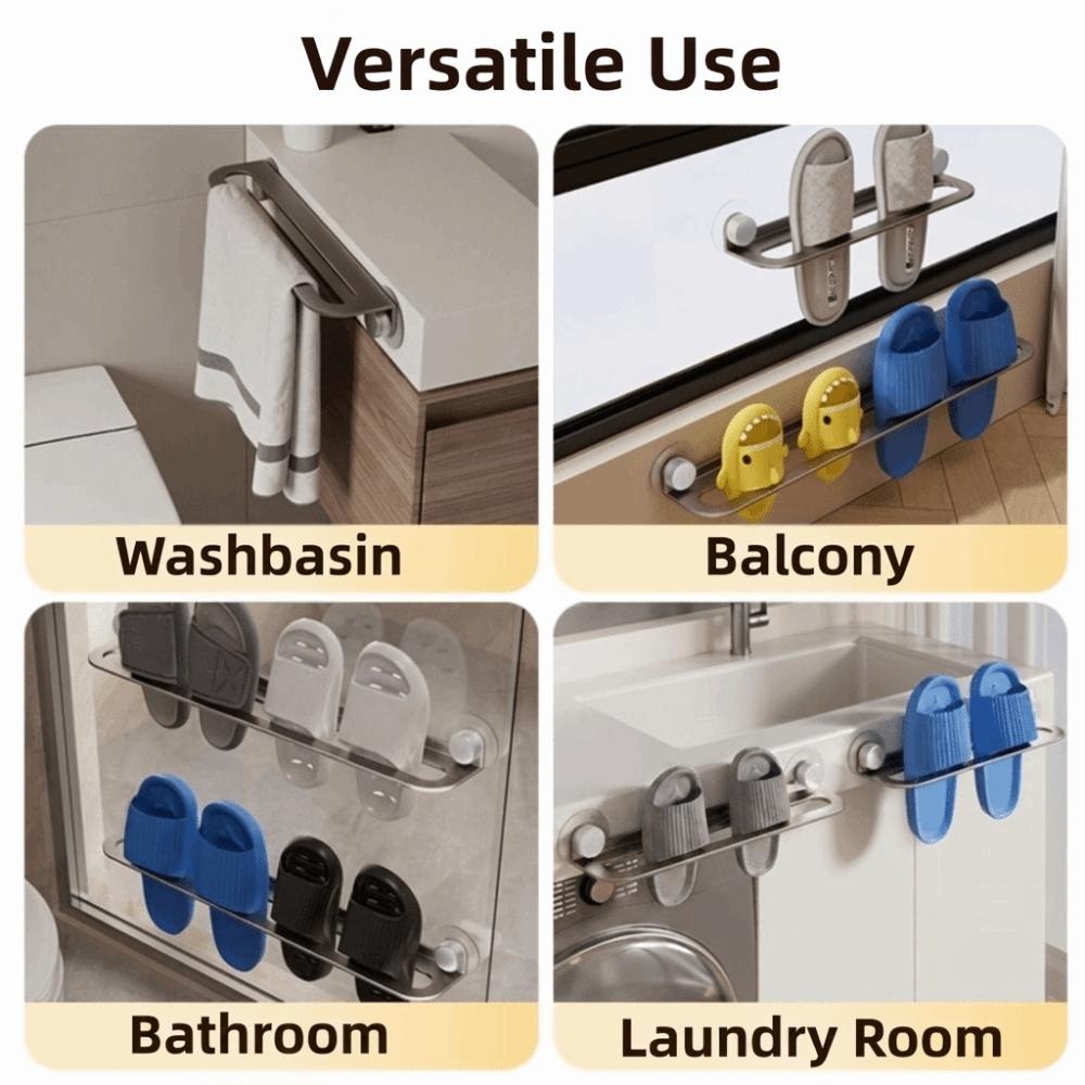Punch Free Bathroom Storage Rack Carbon Steel Towel Shelf New Towel Holder  Washroom
