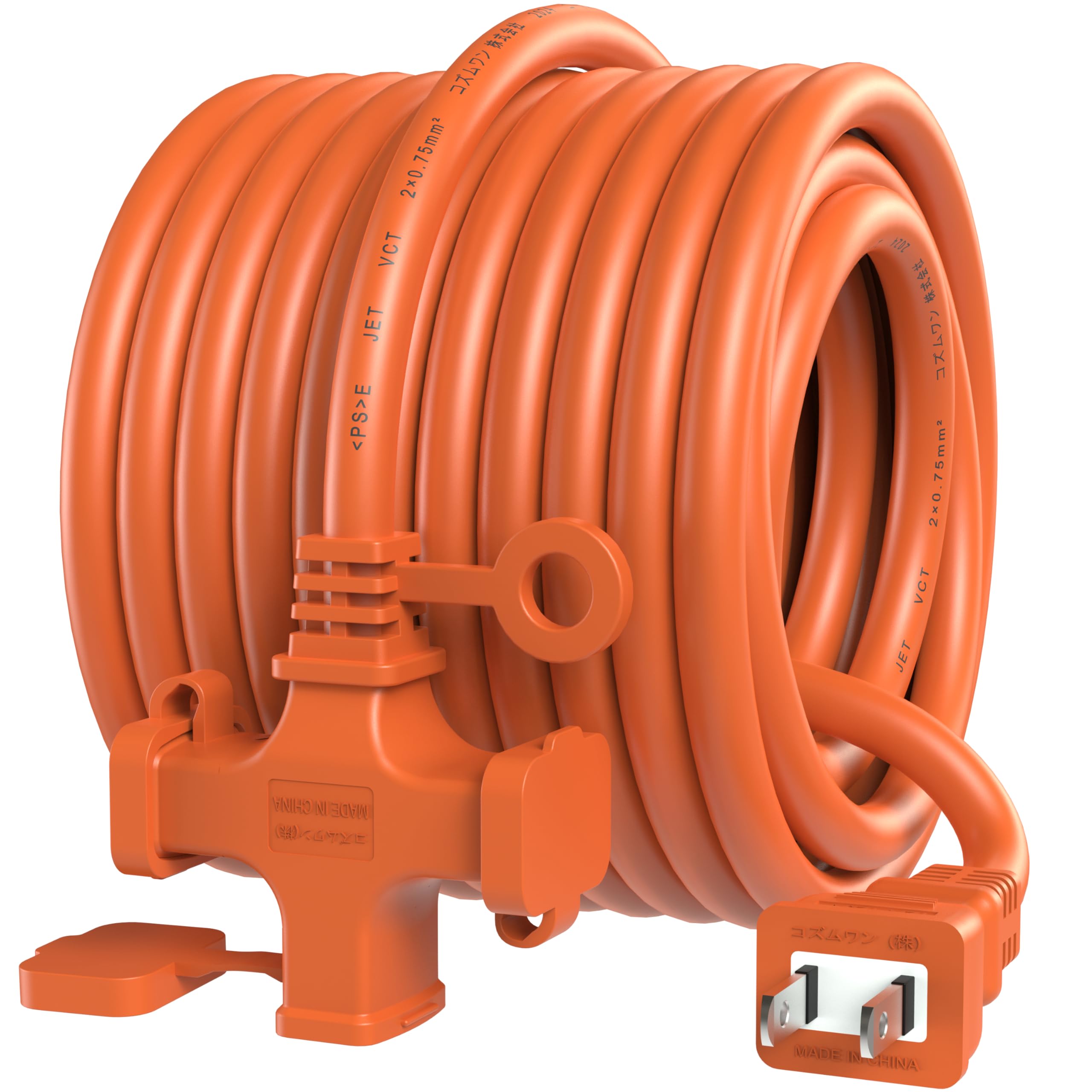 

10m 3-Outlet Extension Cord, Available in Four Colors, Soft Power Distribution Cord, Outlet Joint, Wiring Cable, 12A 125V 1200W, Outdoor Cord with