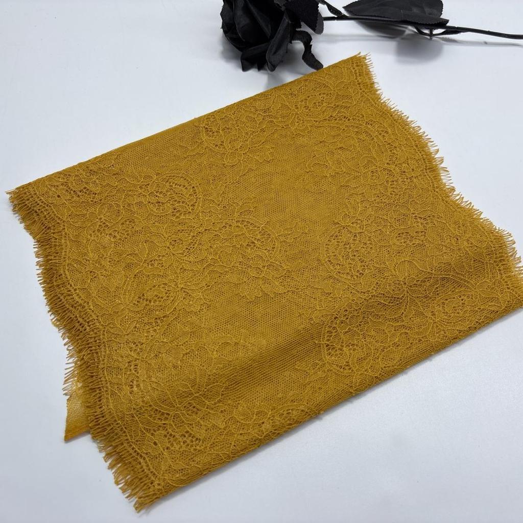 2.8m x 24cm French Chantilly Lace, Non-stretch Eyelash Mesh Lace Fabric for Sewing, Bra, Underwear, Lingerie, Dress, Garment, Crafting