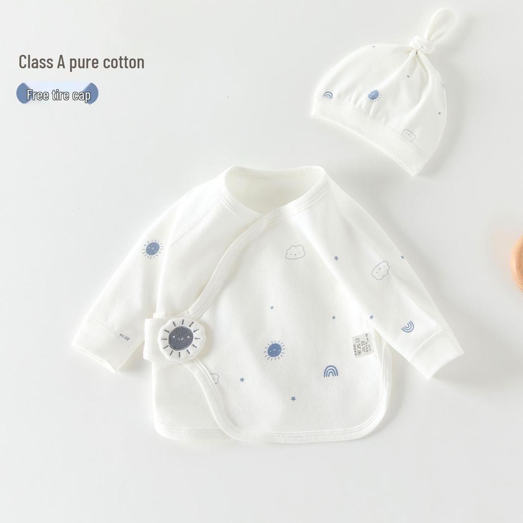 Newborn Half-Back Shirt - Pure Cotton, Class A - 0-3 Months