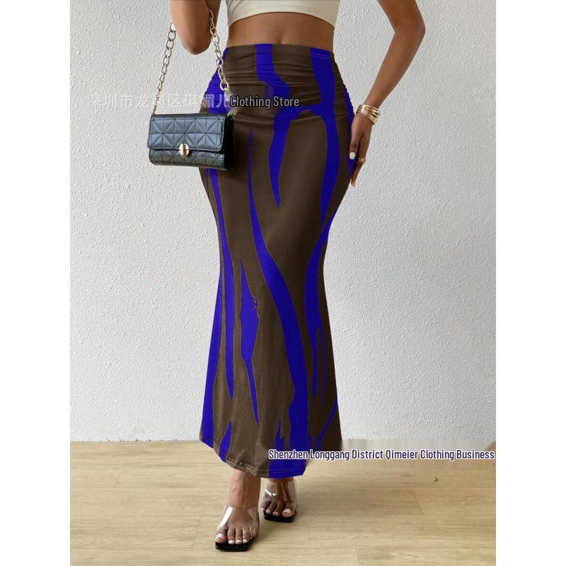 High Waist Zebra Print Fishtail Skirt - Fashionable European & American Women's Clothing, 2025 Edition