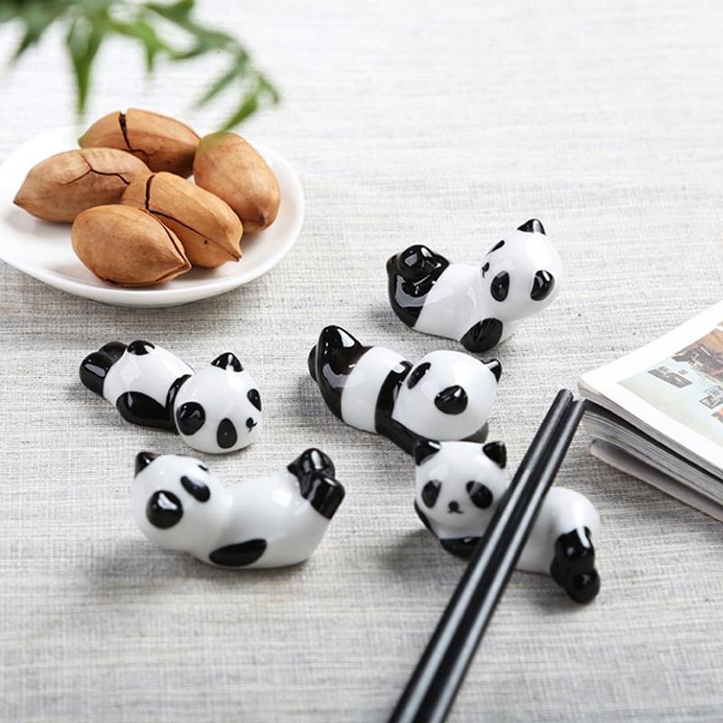3 Paia Bacchette Per Bambini A Forma Di Panda - 220mm Con Impugnatura Antiscivolo - Set Posate Addestramento Con Coniglio, Scimmia E Cervo - Riutilizzabili Ed Ecologiche