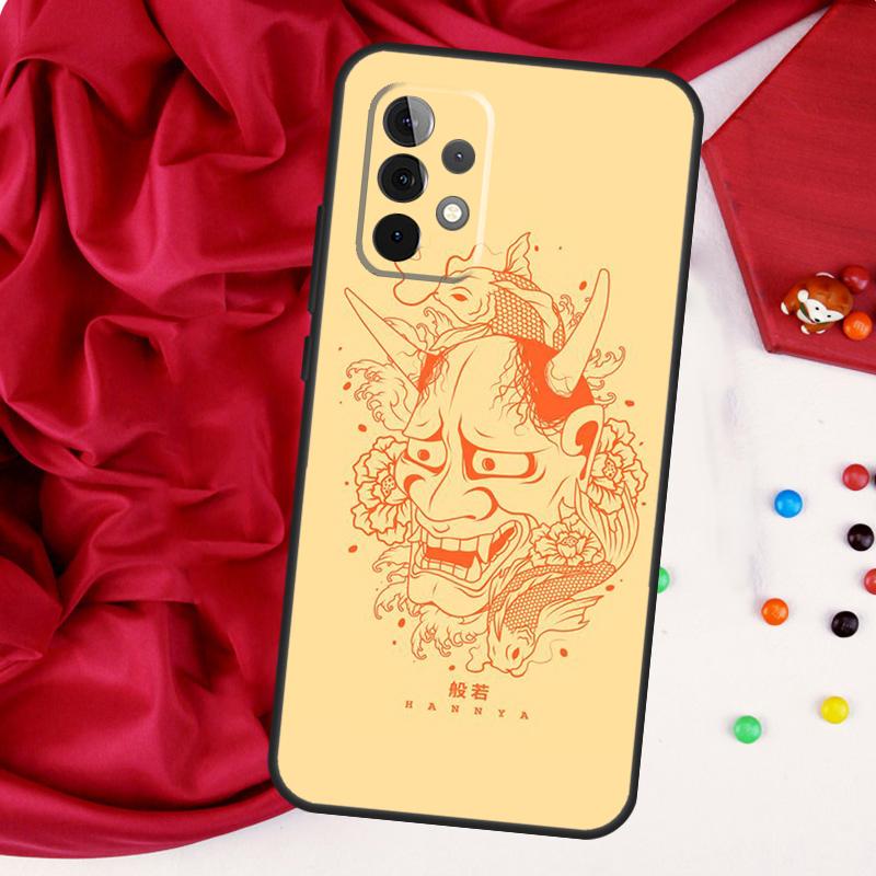 Oni Hannya Mask For Samsung Galaxy A52 A32 A22 A54 A14 A16 A26 A36 A56 A55 A35 A05 A06 A15 A53 A33 A13 Case