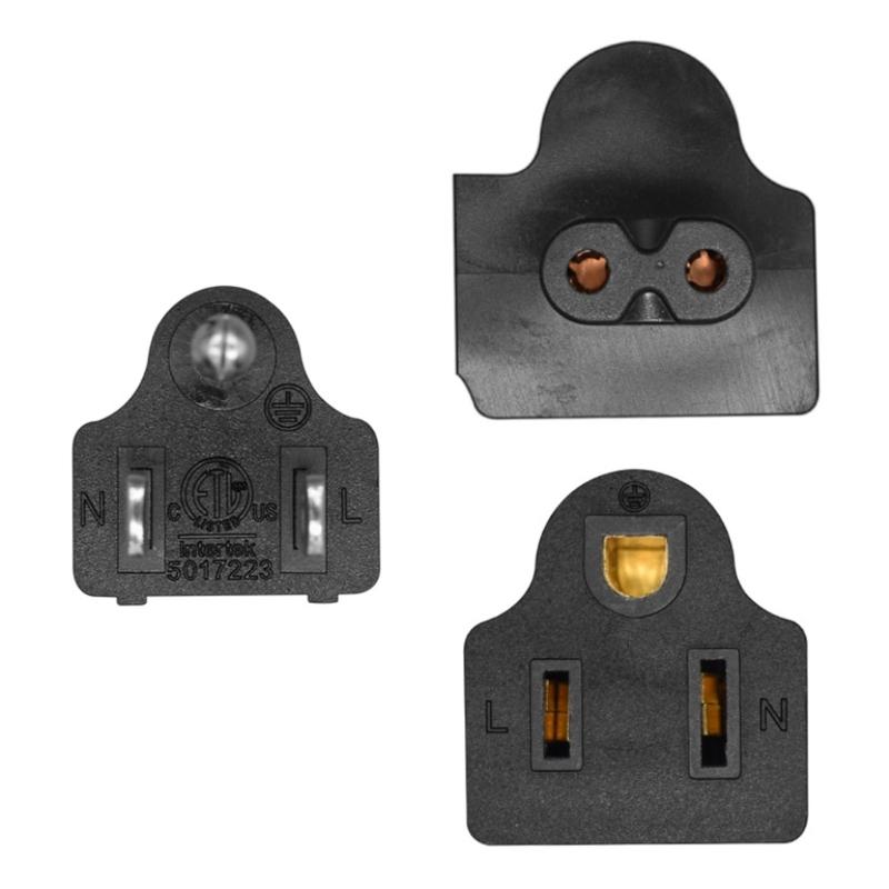 NEMA 5 15P to 5 15R and C7 Double Outlet Power Splitter Cord 14AWG 3 Prong Extension Cable for Speaker Printer Computer
