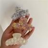White Colorful Crystal Flower Acetate Hair Claw Hair Ornaments Flower Hair Clips Korean Style