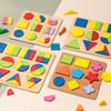 Holzpuzzle Montessori 3D Geometrische Formen Brett für Kinder Vorschule Lern Lernspiel Farbe Erkennung Spielzeug für Kinder