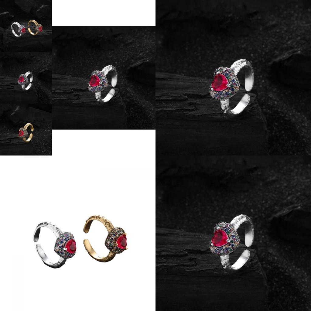 Classic Vintage Heart Ring In 925 Silver With Dazzling Zirconia For Women's Style