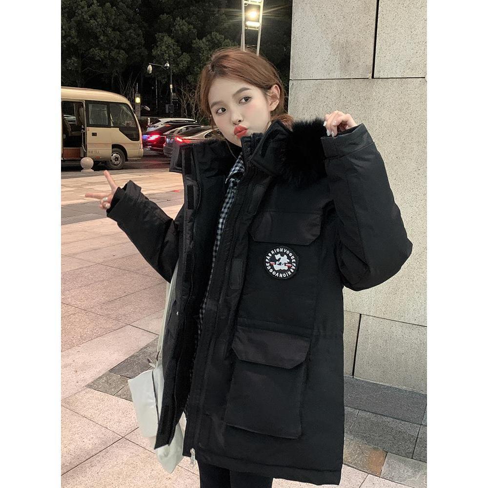 New Winter Workwear Down Cotton Coat Women's Fur Collar Cotton Coat Korean Style Thickened Cotton Jacket
