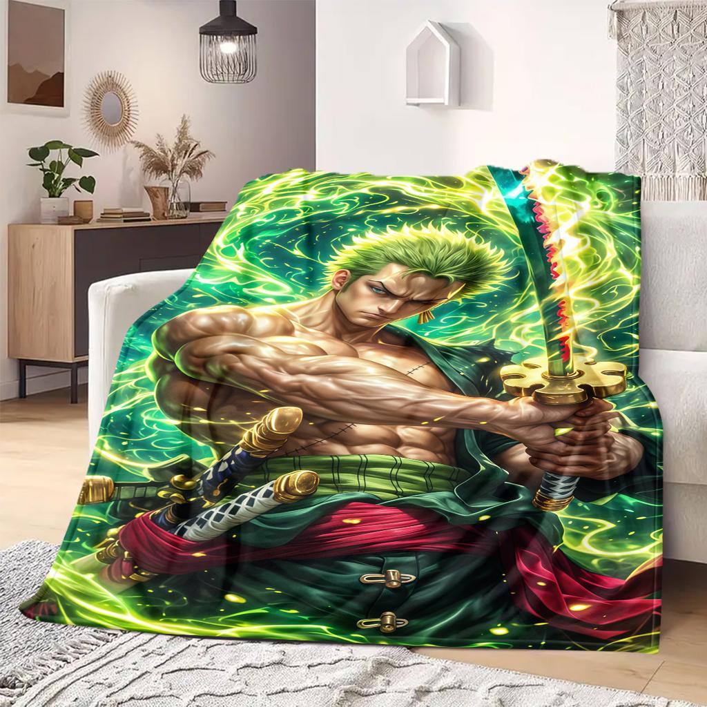 Roronoa Zoro Print Blanket Warm Comfortable Flannel Blanket Suitable for Bedrooms,Sofas, Beds,Chairs,Travel -QIAO125
