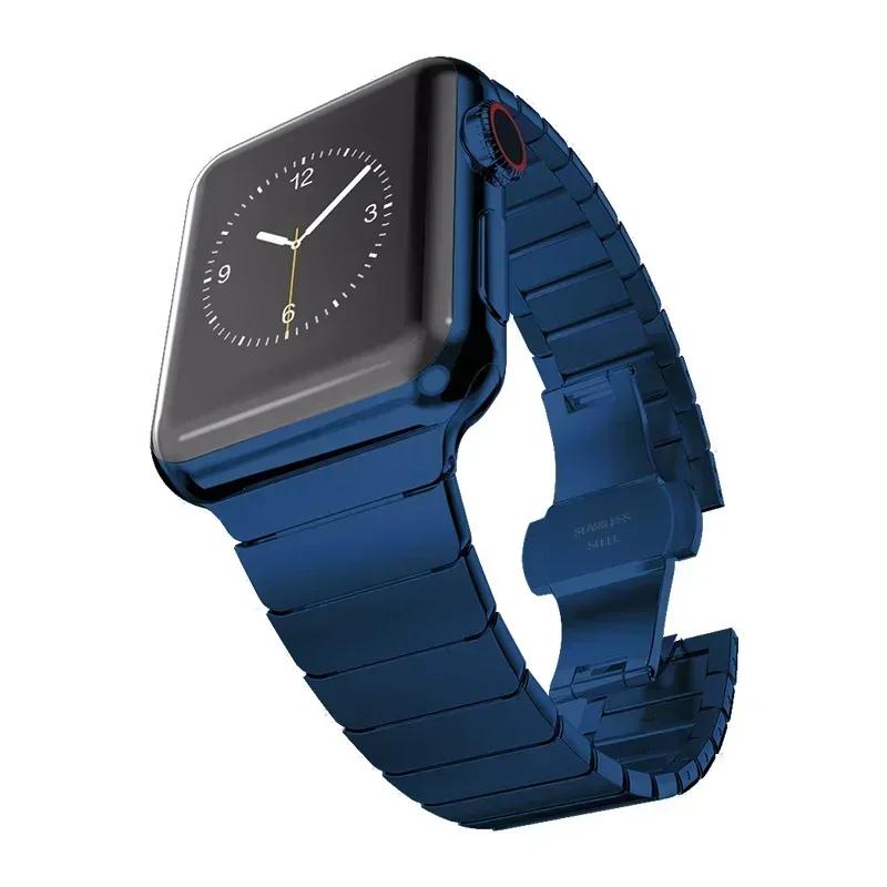 Stainless Steel Band for Apple Watch Ultra 2 49mm 46mm 45 44 42 Luxury Metal Frost Strap Bracelet for IWatch Series10 9 8 7 6 SE