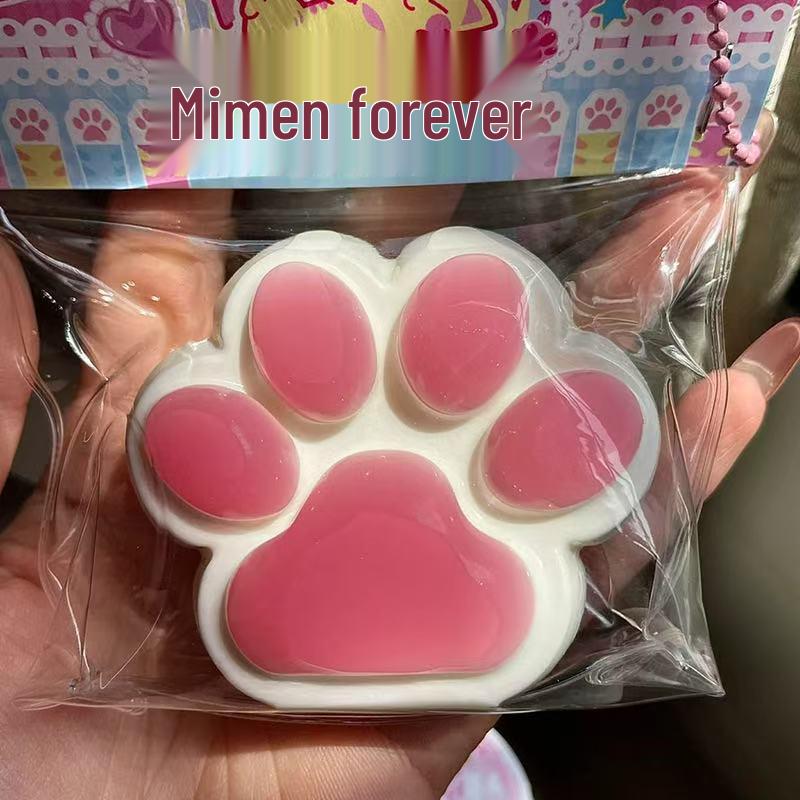 Free Shipping Cat Paw Cement Texture Slow Rebound Toy - Green Grape & Orange Decompression Xiaohongshu Style