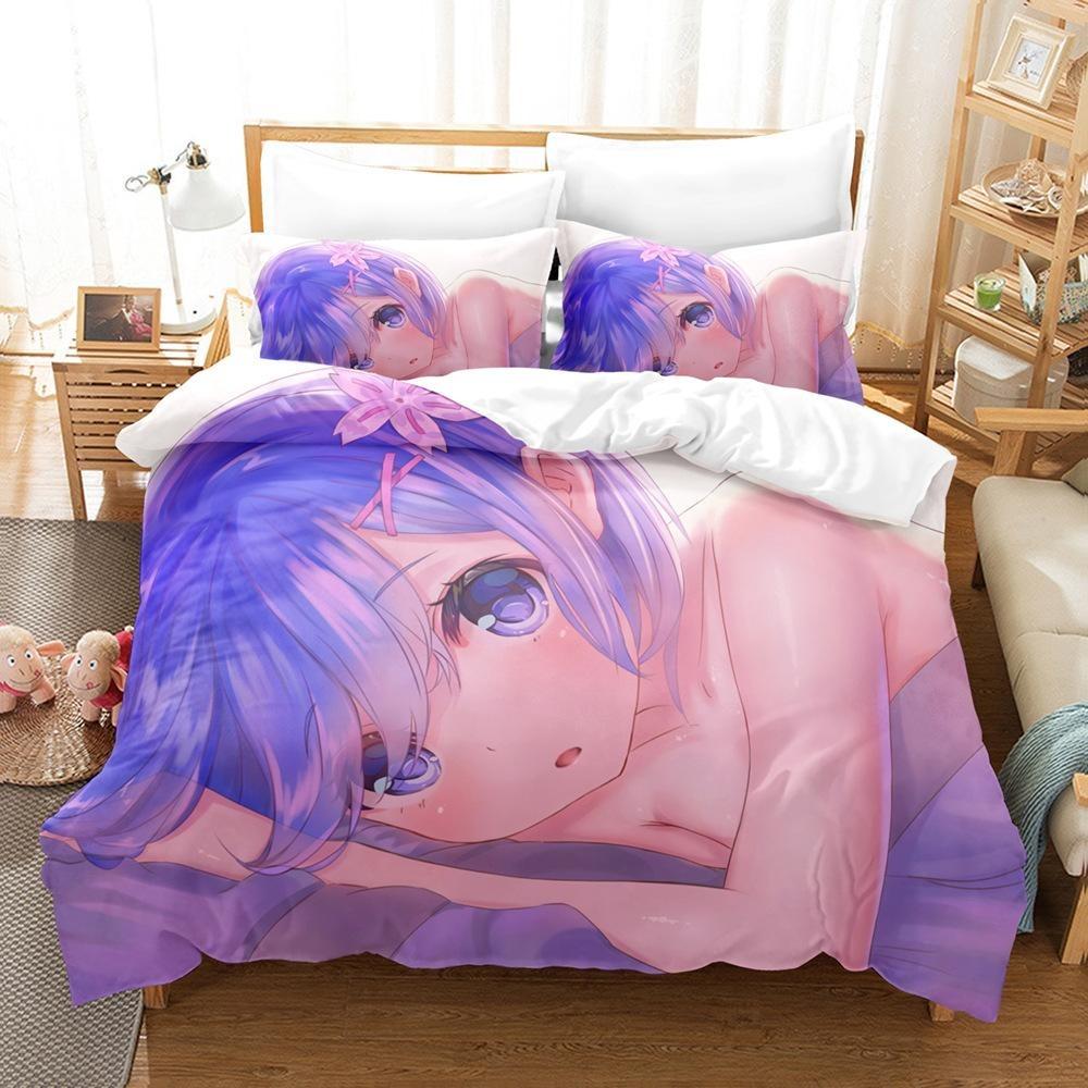 Anime Beauty Printed 3D Bedding Set Luoli Beauty Duvet Cover Pillowcase 2/3 Boy Animation Fan Quilt Cover AU/DE/EU/ES Full Size Quick Drying Bedspread