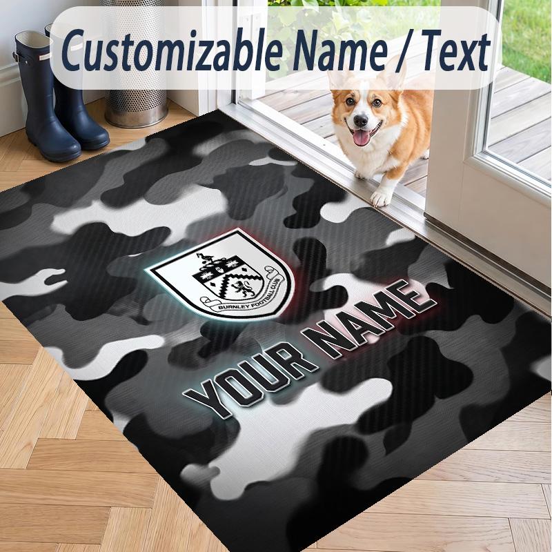Custom Text Printed Rug Burnley Football Non Slip Floor Carpet For Home Room Decor