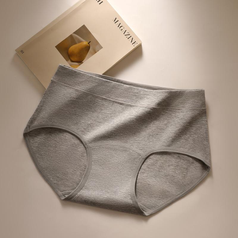 Женские весенне-осенние простые трусы из чистого хлопка 7A, антибактериальные, бесшовные M серый