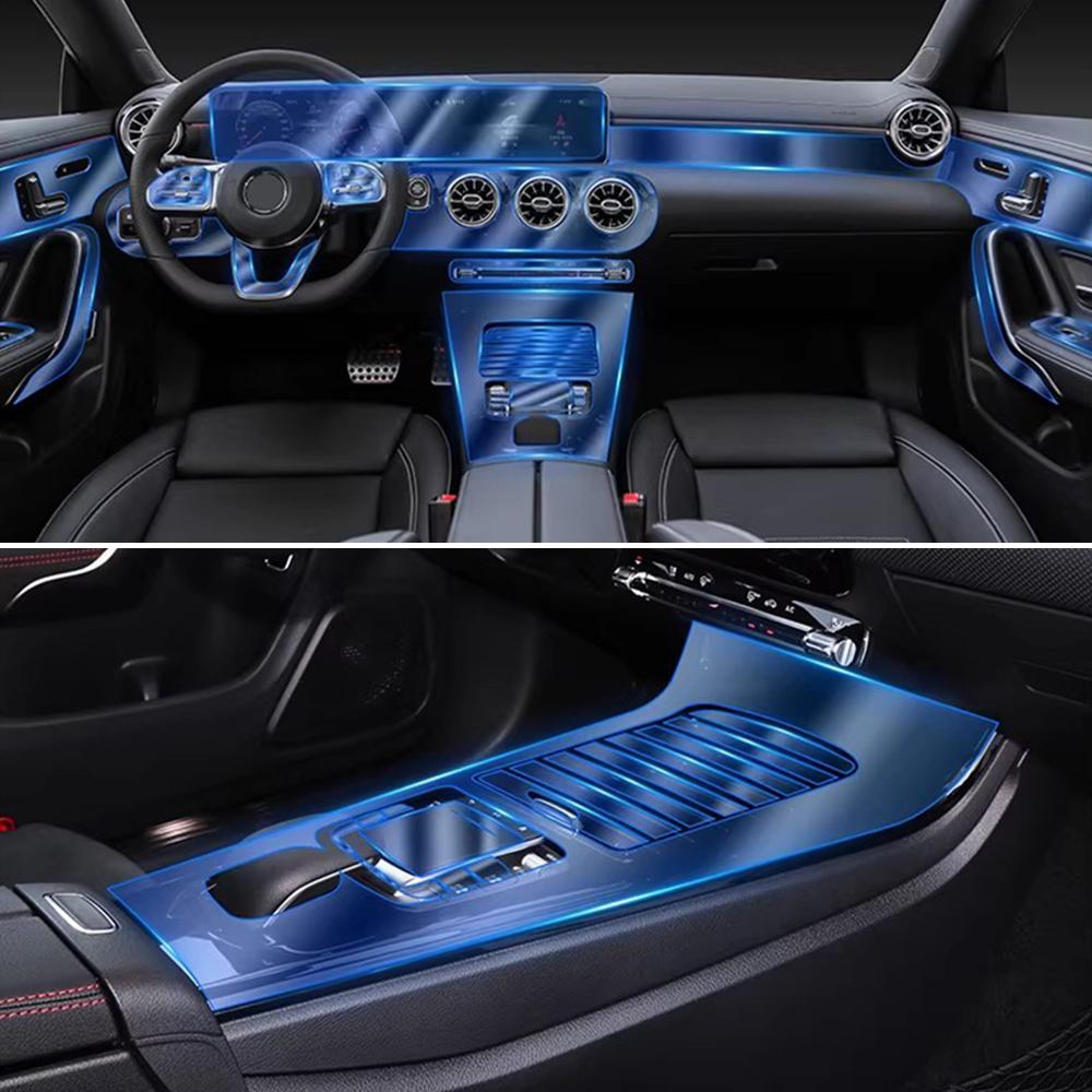 Folia Ochronna TPU Wnętrza do Mercedes Benz CLA 2020 2026 2026 2026 Folia PPF Panel Deski Rozdzielczej Nawigacja Samochodowa Wstępnie Wycięta Folia