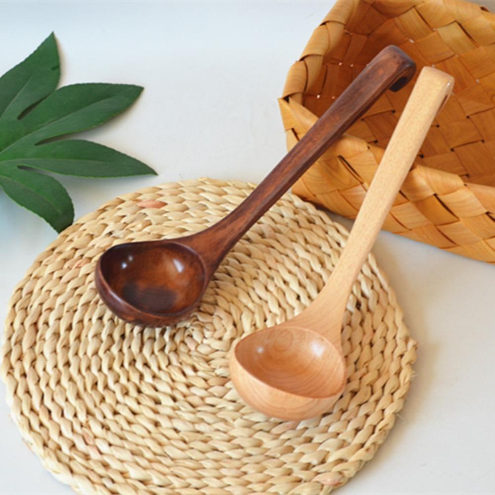 

with Hook Wood Soup Spoon Long Handle Soup Ladle Cooking Utensil Colander Canteen