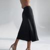 2024 French High-End Satin Bodycon A-Line Fishtail Midi Skirt for Women