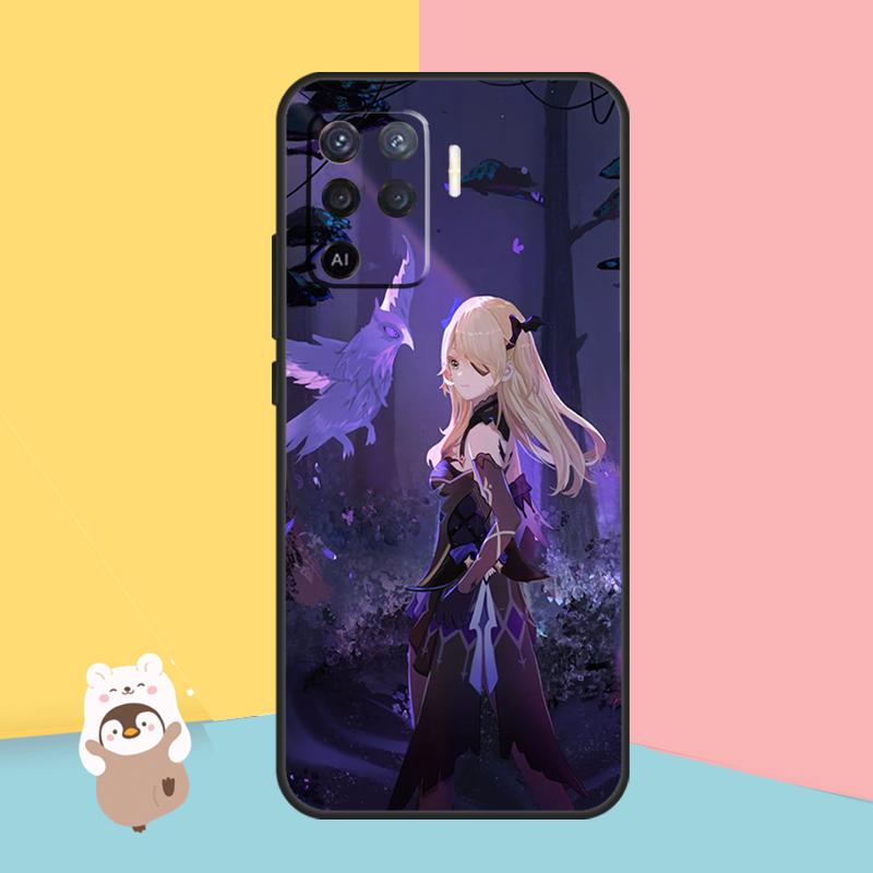 Anime Genshin Impact Fischl Phone Case For OPPO A15 A16 A5S A5 A9 A31 A53 A53S A52 A72 A83 A91 A93 A54 A74 A94 Cover