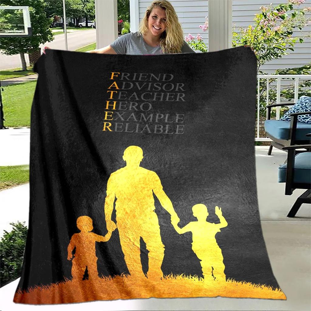 To My Father Dad Letter Gift Series Blanket,Soft Throw Blanket for Home Bedroom Bed Sofa Picnic Travel Office Cover Blanket Kids