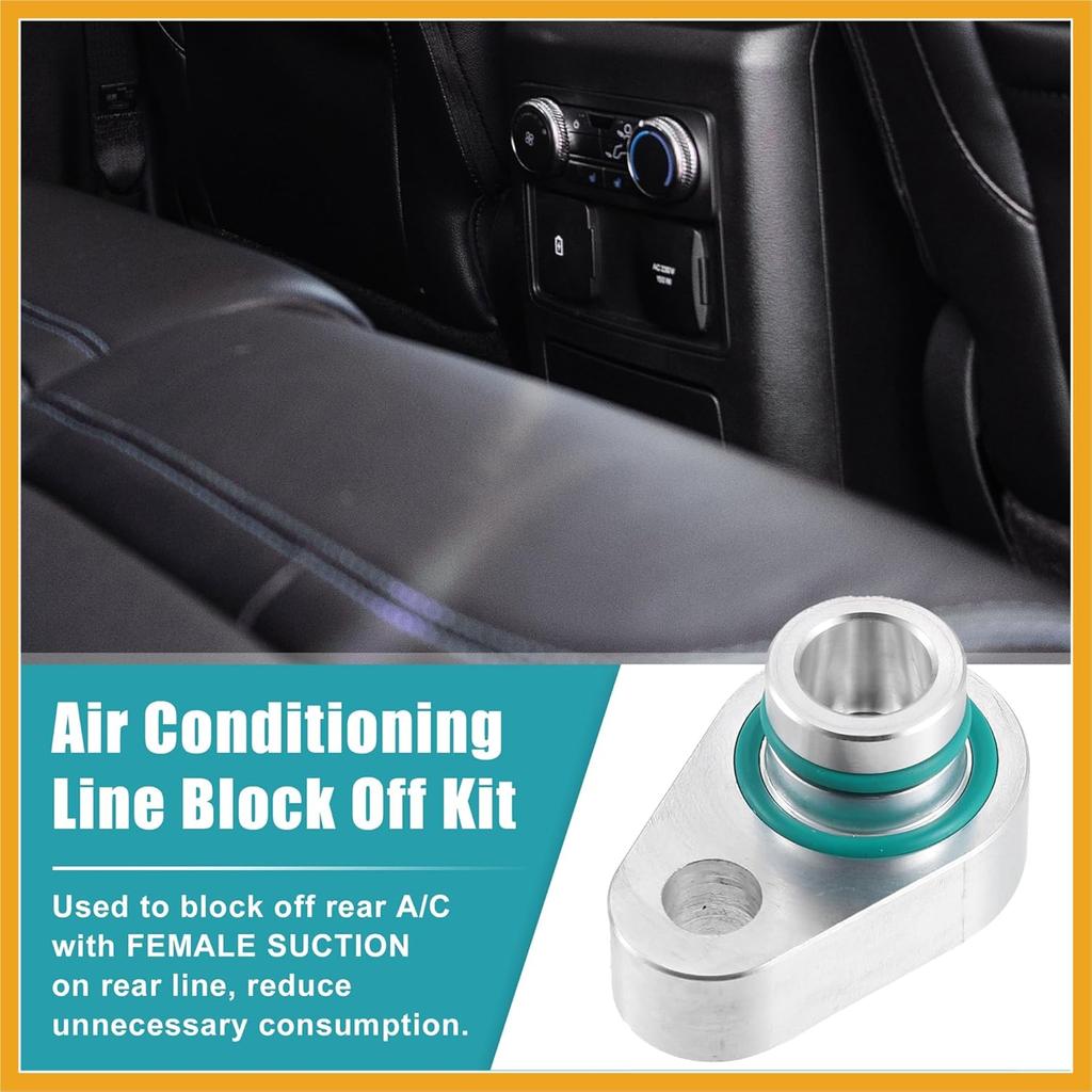 2 Set AC Rear Blockout Kit AC Elimination Auxiliary Kit for Ford Explorer 2010-2018 Metal Silver Tone Replacement