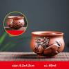 Retro Purple Clay Dragon Pattern Tea Bowl Zhu Mud Teacup Handmade Relief Dragon and Phoenix Tea Cup Portable Master Cup Tea Set
