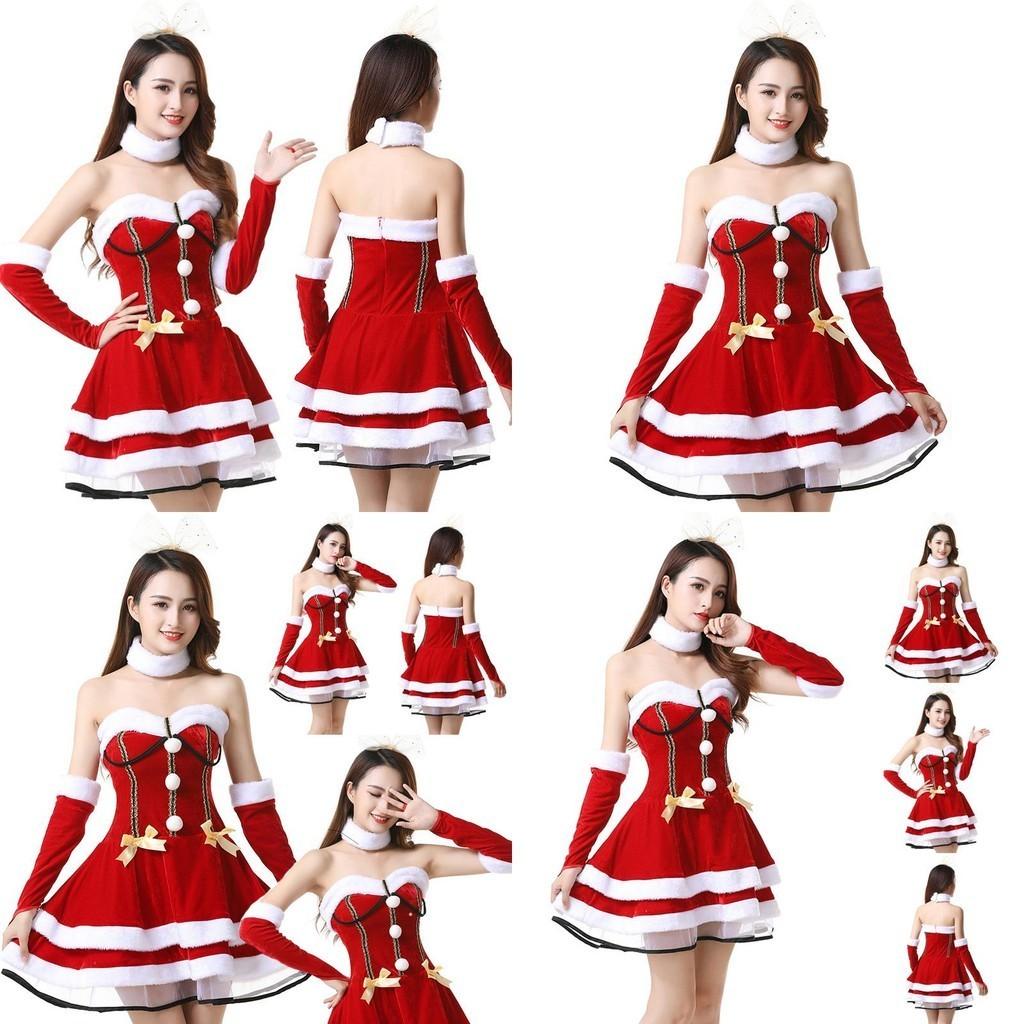 Festive Red Santa Dress Costume For Ladies Soft And Stretchy