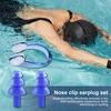 Nasenclip-Set zum Schwimmen, Ohrstöpsel aus Silikon zum Schwimmen, wasserdichte Nasenclips für Pools, Wassersport, rutschfestes Nasenschutz-Ohrstöpsel-Set