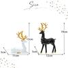 Harujio Reindeer Decorative Stylish and Cute Animal Black and Scandinavian Popular Gift Set, Pair, Figurines, Figurines, Large, White, Style, (White)