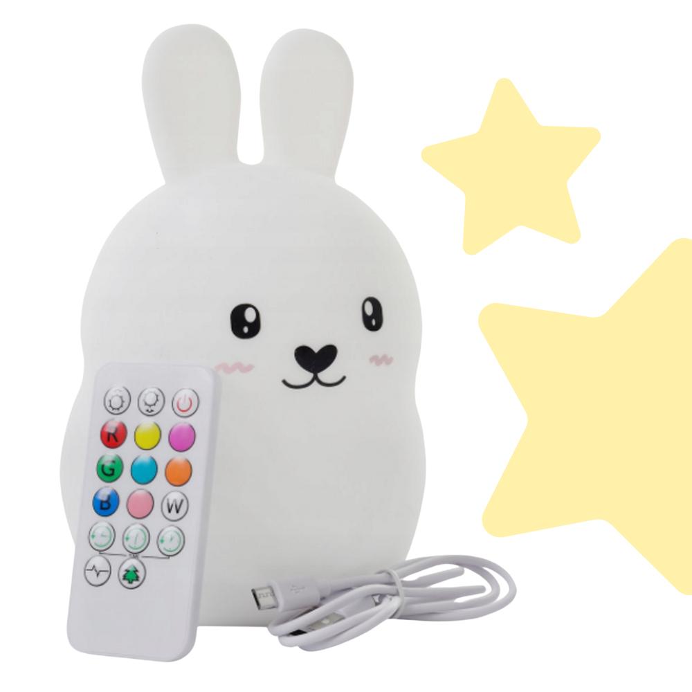 Silicone Rabbit Touch Night Lamp, Colors with Remote Control, Wireless Lamp