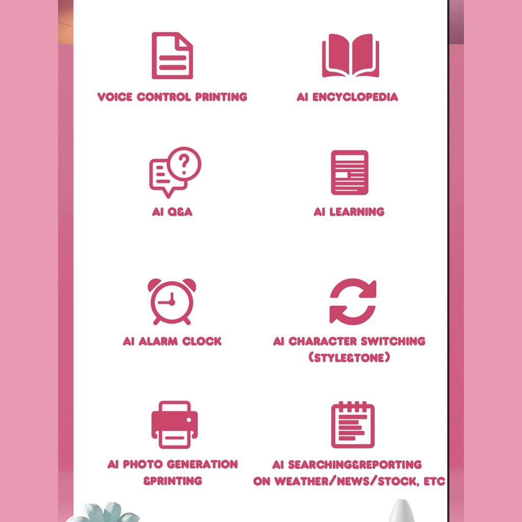 Mini Thermal Printer AI Voice Control Portable Photo Printing Machine Bluetooth Wireless Connect for Android and for