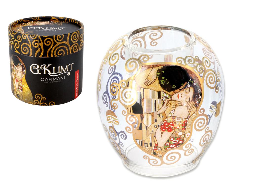 Decorative Glass Candlestick Gustav Klimt The Kiss Decoration Gift