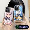 Game GI Paimon Glass MagSafe Mobile Phone Case for iPhone 17 16 15 14 13 12 11 Air Pro Max Plus Mini Colorful Cover