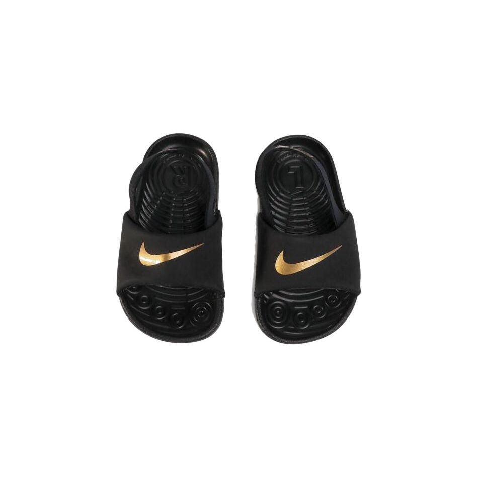 Nike Kawa Slide TD Black Metallic Gold Baby Sneakers BV1094-003