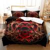 Cartoon Rose Skull Print Bedding Set Soft and Breathable Comforter Set Suitable for children's bedroom, guest room decoration
