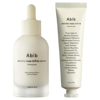 Sérum Bifida Rose de Jéricho(50 ml)+Crème(30 ml) – Sérum Fermeté et Crème Hydratante pour les Pores et l'Élasticité de la Peau, Coréen