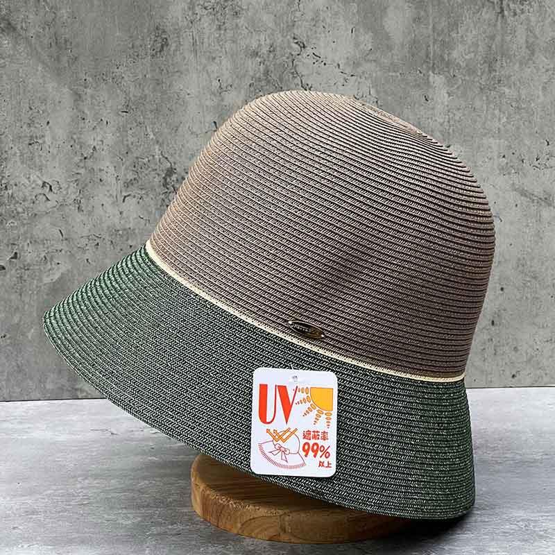 Japanese Dome Color Matching Straw Hat Women'S Summer Seaside Beach Vacation Travel Sunscreen Small Fresh Bucket Hat
