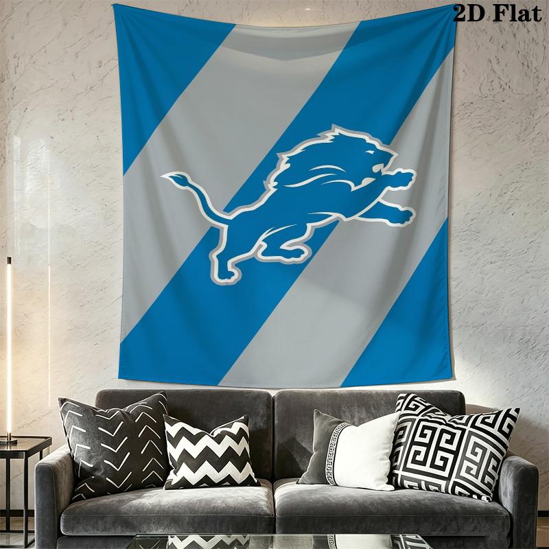 Detroit Lions Wall Tapestry Aesthetic Wall Hanging Printed Fabric Blanket Decorative Tapestries for Bedroom Living Room Home Decor