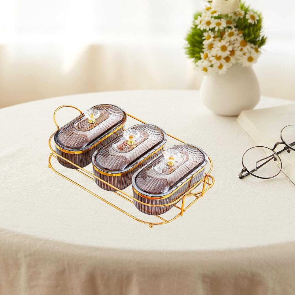 Dry Fruit Tray with Lid with Tray Wedding Nuts Plate Food Storage Container for Holiday Dining Room Kitchen Wedding Dried Fruit