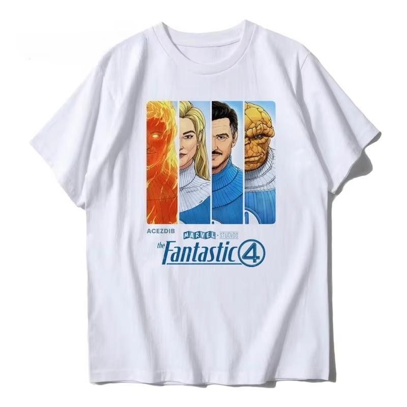 Authentic 2026 New Edition Fantastic Four Creative Print TShirt Summer Fashion LooseFitting Casual ShortSleeved Top