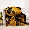 Golden Goddess Wall Art: Celestial Elegance DecorBlanket Flannel Throw Blanket for Sofa, Bed, Travel, Camping, Office, Couch, Chair, And Bed