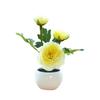 1 STK Hjem Hage Dekor Te Rose 3 Hoder Bord Ornament Falske Blomster Kunstig Blomst Mini Bonsai