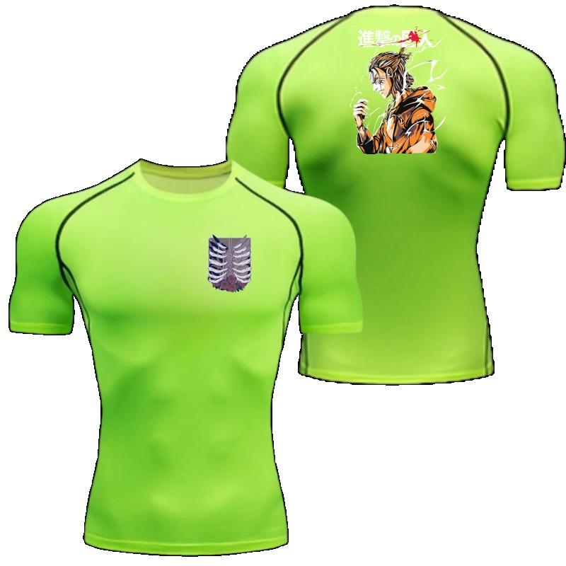 Herren Sommer Sport Kompressions-T-Shirt Atmungsaktiv Schnelltrocknend Hohe Elastizität Kurzarm-T-Shirt mit Kräftigem Stationed Corps Grafik Fitnessstudio