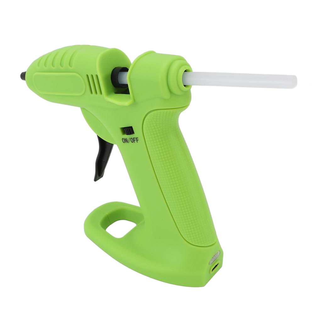 Cordless Hot Glue Machine 3.7V USB Rechargeable Hot Melt Glue Tool Kit with 30 Glue Sticks for DIY Art Project Crafts Repair Green