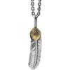 Xinqin Jewelry 925 Silver Feather Necklace Men's Trendy Brand Retro Hip Hop Couple Personalized Versatile Silver Pendant