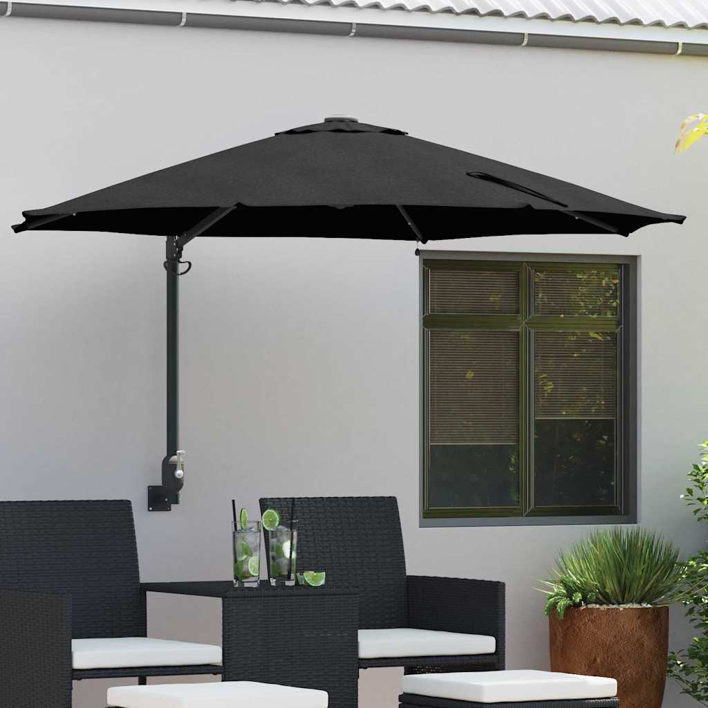 Garden Sun Umbrella Black 248 x 248 x 148 cm