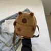 Cute Cartoon Capybara Crossbody Bag New Plush Shoulder Bag Large Capacity Zipper Mobile Phone Pouch Coin Purse