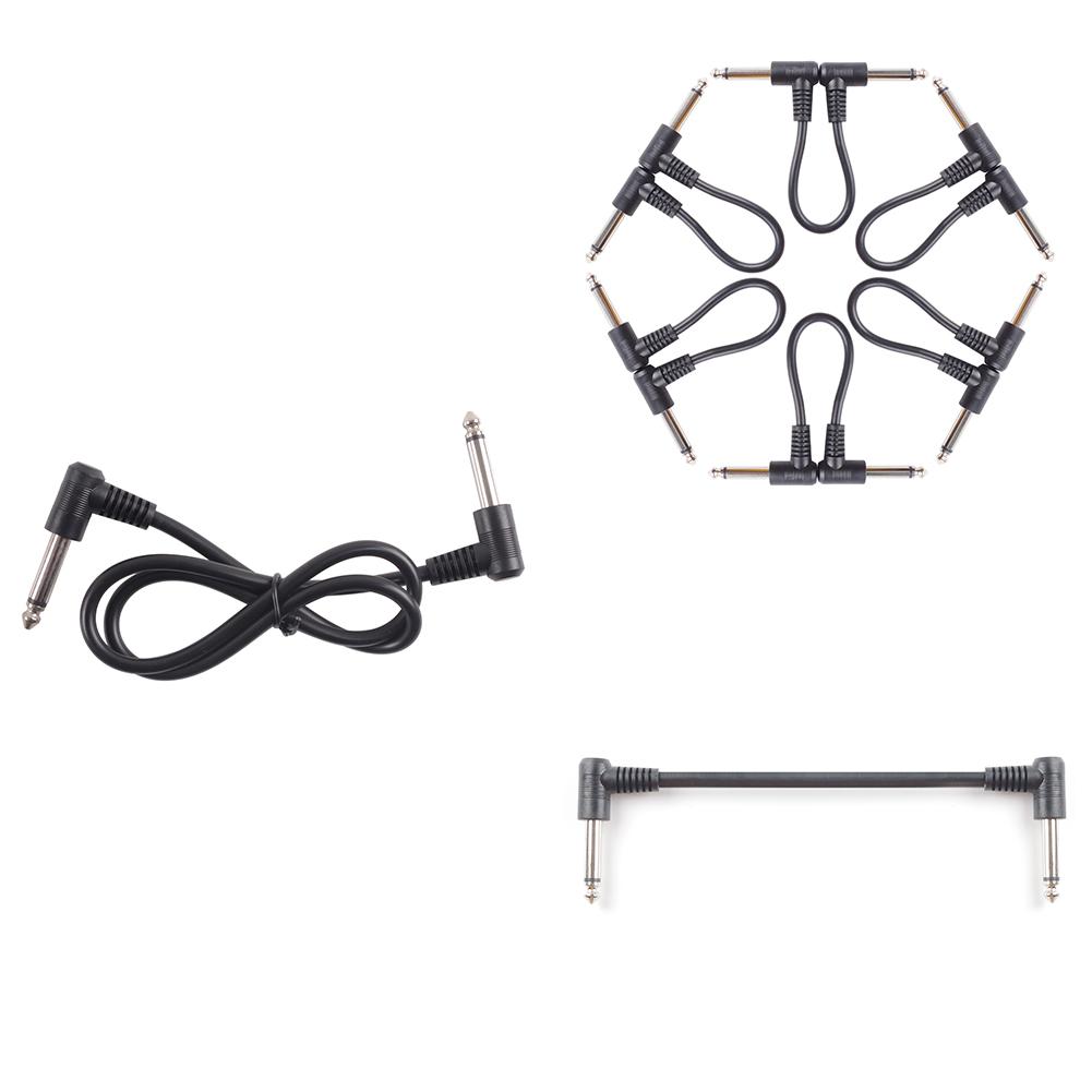 Guitar Cables Effect Pedal Cables 6.35mm 1/4” Connectors Guitar Pedal Instrument Cable For Electric Bass Speaker Amplifier
